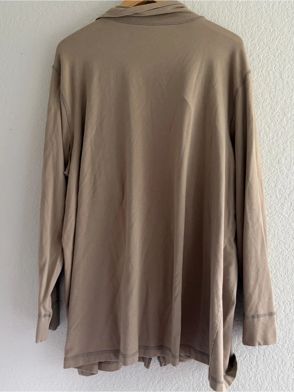 Eileen Fisher woman‎ organic cotton double zip Jacket Size 3X Tan long sleeve